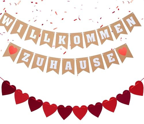 Xietaea Willkommen Zuhause Girlande Deko - Welcome Home Baby Deko Set Herzlich Willkommen Zurück Banner Dekoration für Einweihungsparty, Neugeborene, Baby Junge und Mädchen, Rückkehr Familienfeiern