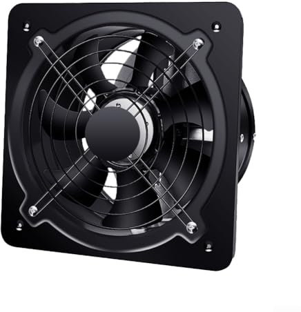 8 Inch Kitchen Exhaust Fan, Wall Mount, for Home & Commercial Use, 80W (Black)