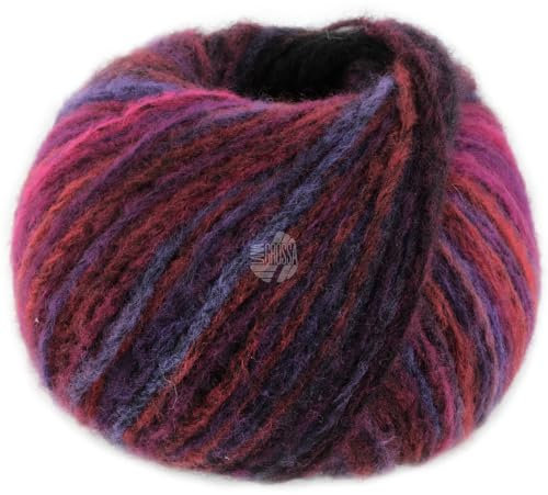 LANA GROSSA Picasso | Soffilo mit 36% Baby Alpaka, 36% Schurwolle (Merino extrafine), 28% Polyamid und interessantem Farbeffekt |50g Wolle zum Stricken & Häkeln | 210m Garn FB 7