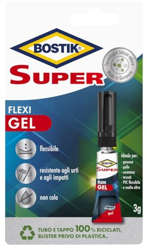 Bostik Super Flexi Gel (Odor Free) colla istantanea universale senza odori in versione gel, confezione riciclata 3g