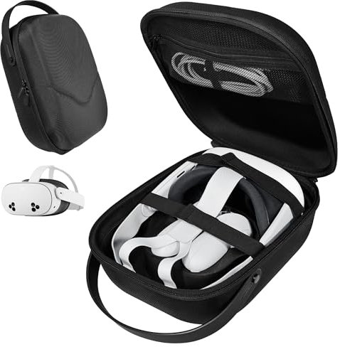 AWINNER Hard Carrying Case Compatible for Meta Quest 3S VR Headset, Ultra-Sleek Design for Travel (Black)