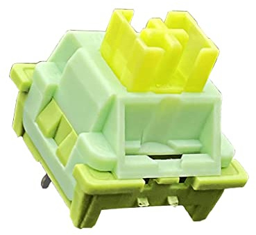 Pjeghbvop Mechanische Tastatur, Swich Pfirsich-Panda, Kristall, Zitrone, silberfarbener Schaft, lineare Schalter, 3-polig, Hot-Plug, Stummschaltung, staubdicht