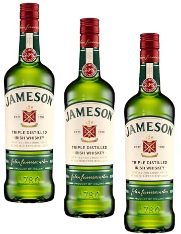 Jameson Original Whiskey Irlandés, 700 ml (Paquete de 3)