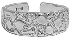 dvegGEE Schmuck, Ringe for Frauen, offener Damenring aus Silber, gehämmerte strukturierte Oberfläche, breiter Ring for Herren- und Damenaccessoires