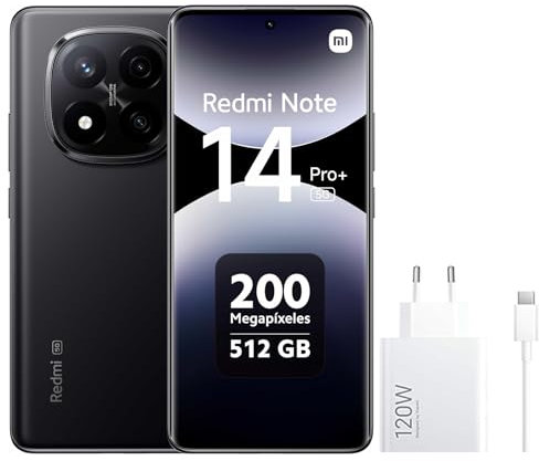 Redmi Note 14 Pro + 5G/Xaiomi 120W HyperCharge Combo (Type-A) EU (schwarz Black, 12 GB RAM, 512 GB Speicher) | Weltpremiere MTK Dimensity 7025 Ultra | 2100 Nits Segmenthellstes 120-Hz-AMOLED