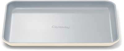Caraway Petite plaque de cuisson antiadhésive en céramique (22,9 x 33 cm) – Non toxique, sans PTFE et sans PFOA – Passe au four – Cœur en acier aluminisé – Mini poêle pour la cuisson, la rôtissage et
