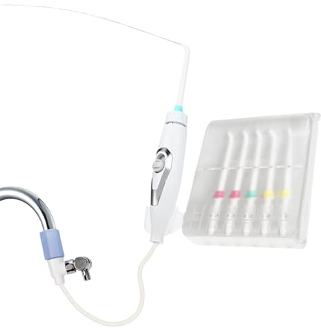 Jubilofex Munddusche für Wasserhahn, nicht elektrisch, Munddusche mit 6 Düsen, nicht elektrisch, Munddusche und Munddusche, Sicherheitszahnreinigung, verstellbare Zahnpflege