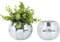 DICOSMETIC 2 pièces Vase à Boule Disco Rond Vase à Fleurs Décoratif avec Boule Disco en Miroir Argenté au Centre Idéal pour Les Mariages Bureaux et Décorations de Chambre 11.8x9.5cm