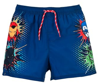 Marvel Avengers Badehose Jungen | kleine Geschenke für Kinder | Shorts | Bademode | Outdoor Spielzeug Iron Man | Captain America | Badeshorts (DE/NL/SE/PL, Numerisch, 116, Regular, Blau)