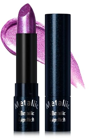 Violet Rouge a Levre Mat Longue Tenue, Lipstick Sans Transfert Haut Pigment | Rouge a Levre Mat Longue Tenue, Rouges à Lèvres Pailleté Métallique, Waterproof Sans Transfert, Haut Pigment Maquillage Femme
