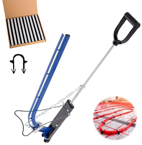 Agrafeuse pour Tubes Plancher Chauffant, Fußbodenheizung Wasserrohr Emplacement Hefter Clips Tacker Clip Pistole pour Clips de Chauffage au Sol avec 600 Aiguilles