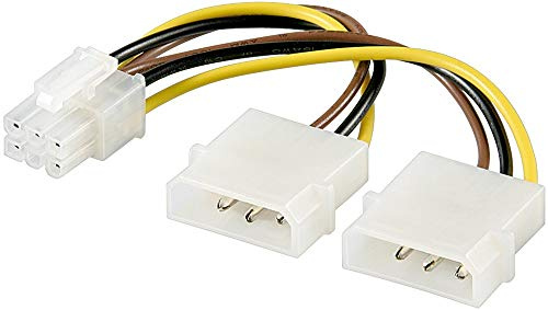 goobay Kabel Internes PC-Stromkabel 2x 5,25-Stecker auf PCI Express 6-pin