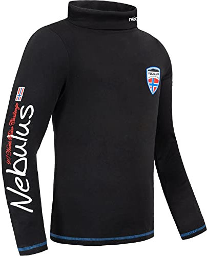 Nebulus Herren Rolli Warmer, Rollkragen, Langarm, schwarz - M