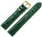 MARBURGER Uhrenarmband 17mm Leder Gruen Gold Kroko Prägung Mit Naht - Montage Set 8131761000220