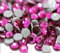 Strass Termoadesivi Hotfix MC Stone Collection – 100pz – 4mm – Cristallo Fucsia/Fuxia Viola Rosa con Brillantini – Paillettes Adesivi a Caldo per Decorazioni Tessuti, Abiti, Accessori