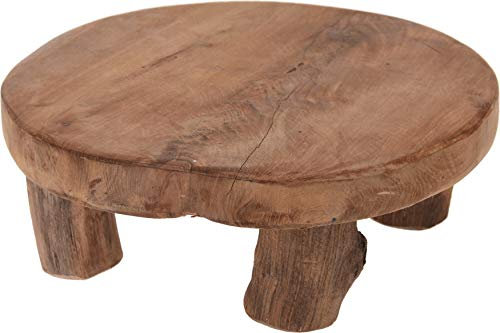 Teak-Tisch mini Teakholz Holz-Tischchen Blumenständer Etagere Pflanzenhocker 20 x 7 cm