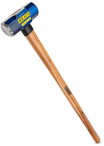 Estwing 8-Pound Hard Face Sledge Hammer - 36-Inch Hickory Handle, Ergonomic Grip, Durable Construction for Demolition & Stake Driving