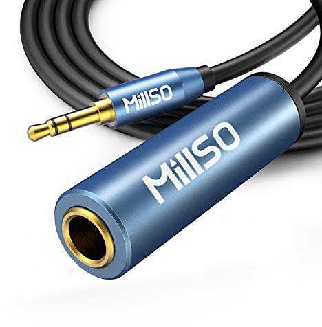 MillSO Câble adaptateur prise femelle 6,35 mm vers prise mâle 3,5 mm