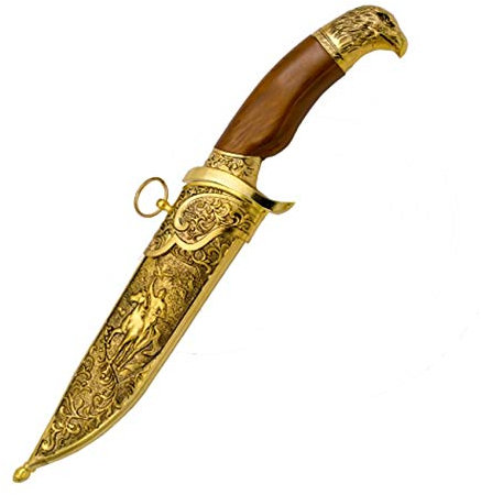 ECOMMUR Daga Antigua del Águila | Cuchillo templario histórico de coleccionista Color Dorado y empuñadura de Madera