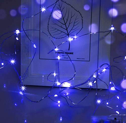 cshare LED Lichterkette, 3m LED Draht Micro Lichterkette,Micro 30 LEDs Lichterkette AA Batterie betrieb für Party, Garten, Weihnachten, Halloween, Hochzeit, Beleuchtung, Zimmer (Blau)
