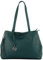 modamoda de T205 Damen Leder Schultertasche Shopper Henkeltasche handmade in Italy, Farbe:Petrol