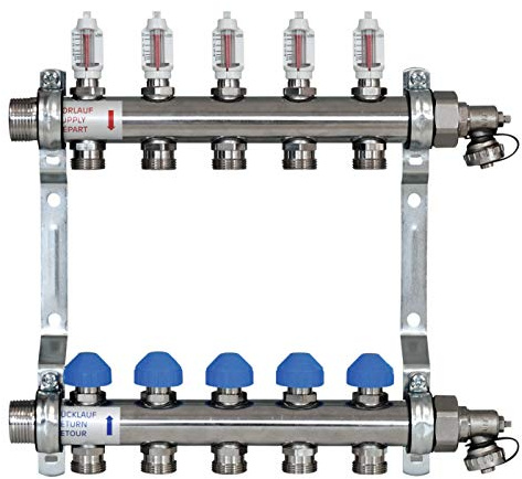 Zewotherm Heizkreisverteiler 11 Heizkreise HKV-D 11 BL 670 mm BT ca. 86 mm