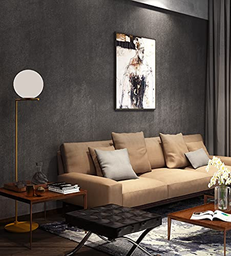 FunStick Grey Concrete Effect Wallpaper Self Adhesive Wallpaper for Walls Bedroom Bathroom Peel and Stick Wallpaper for Furniture Vinyl Wrap Dark Grey Sticky Back Plastic for Table Shelves 30x500CM