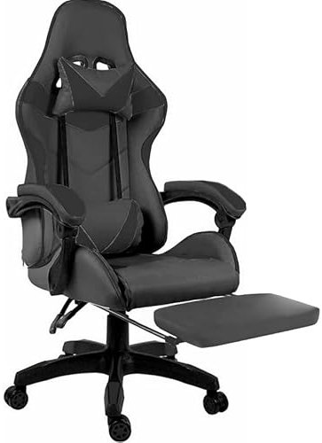 Arreditaly Sedia Gaming Con LED RGB e Telecomando Poltrona Ufficio Scrivania Casa PC Stile Racing Girevole Ergonomica In Ecopelle Cuscino Supporto Lombare Poggiapiedi Poggiatesta Braccioli (Nero)