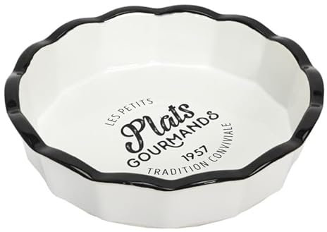 Plat Rond en Céramique Gourmand 25cm Blanc
