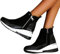 HOTRA Stivali da Donna Scarpe Ginnastica Alte Scarpe da Ginnastica Zeppa Mollegiante Stivaletti in Pelle Scamosciata con Plateau Stivaletti con Cerniera Scarpe (Color : Black, Size : 39 EU)