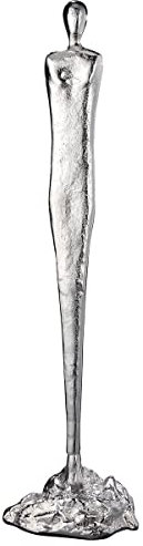 Casablanca modernes Design GILDE Skulptur Male silberfarben, Mann auf Base H: 66 cm B: 12 cm T: 19cm 43495