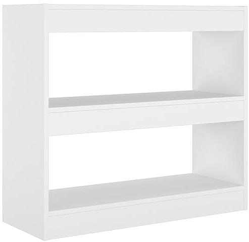 vidaXL Bücherregal Raumteiler Standregal Aktenregal Wandregal Regal Raumtrenner Aufbewahrung Büroregal Mehrzweckregal Weiß 80x30x72cm