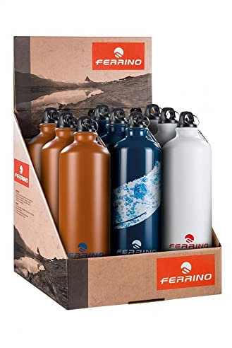 Ferrino ALU Drink Pure lt 1 (Display 9 PS) Taglia: 1SIZ Bottiglia, Adulti Unisex, Multicolore (Multicolore), Unico