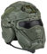 WLXW Tactical Full Face Head Helmet Build In-Headset & Anti-Fog Fan Airsoft Fast Helmet Goggle Mask Set Tactical Paintall Cosplay,Green