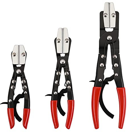 Mayouko Metal Hose Pinch Off Pliers, Automatic Locking Ratcheting, Pliers for Coolant Hose, Radiator Hose, Fuel Hose, Carbon Steel, 8, 10, 12