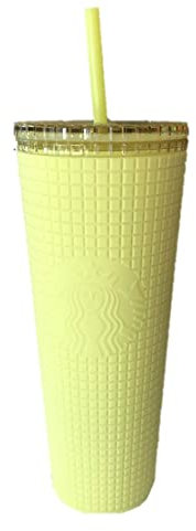 Starbucks Gobelet venti doux au toucher avec grille jaune prairie 710 ml