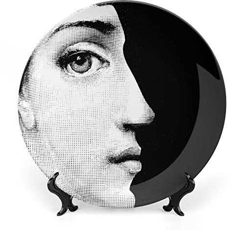 Lina Cavalieri Teller, Fornase dekorativer Teller, Make-up-Teller, Wanddekoration, inklusive Halterung und speziellem Federhaken,style-5,6inch