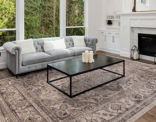 Lord of Rugs Traditioneller klassischer Teppich, modern, antikes Medaillon, floraler Orientteppich für Wohnzimmer, Schlafzimmer, hochwertiger Teppich, Beige, Natur, Größe XL, 200 x 290 cm