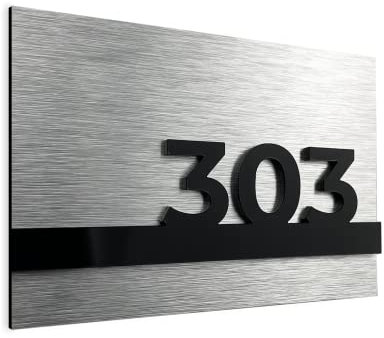 ALÚMADESIGNCO Hotel Plaque De Porte Personnalisée - Plaques Numéro d' Appartement - Chiffres Et Lettres Personnalisables Pancarte - Chiffre Numero Plaque de Portes - Modern Hôtel Panneau