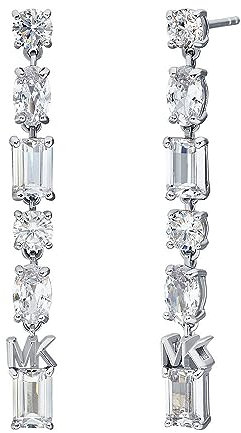 Michael Kors Women's Premium Brilliance Sterling Silver Mixed Stone Drop Earrings, MKC1662CZ040