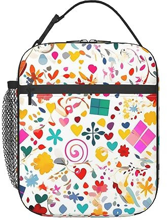 Happy Birthday Hintergrund Essen Handtaschen Fall Für Reisen Arbeit Picknick, Kühler Tragetasche, Mittagessen Tasche Lunch Box,Wiederverwendbare Isolierte Mittagessen Tote Bag