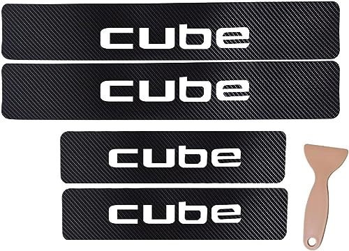 Eamily Auto Einstiegsleisten Schutz für NIS-san Cube, Kohlefaser-Aufkleber, Türschwelle, Scuff Platte, Auto Anti-Kratzer Tür Einstiegsschutz Schutz Zubehör (weiß)