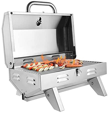 RajoNN Barbecue a Gas in Acciaio Inossidabile Griglia per Barbecue Fornetto Quadrato a Fila Singola per Picnic da Campeggio all'aperto