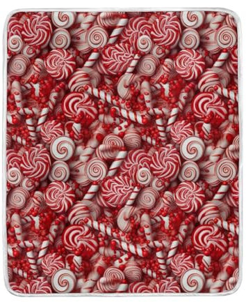 CHIFIGNO Weihnachtsdecke für Couch, superweiche Decke, warme Decke, dekorative Decke für Zuhause, Büro, Auto, Camping, 127 x 152,4 cm, Rot