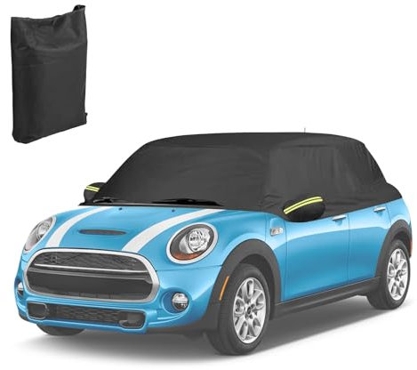 HENYEER Waterproof Replacement Car Cover for Mini 2004 Onwards (R55 R56 R60 F61 F55 F56), 600D Breathable Half Cover for All Seasons