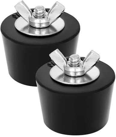 QWORK® 2PCS Tapon Piscina Invierno de 32 a 38 mm para Protección Anti-Congelación, Tapón de Goma con Tuerca de Acero Inoxidable