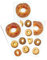 Paper House Productions 3 Stück Aufkleber Halbblätter zum Basteln, Scrapbooking & Sammeln - New York Bagels