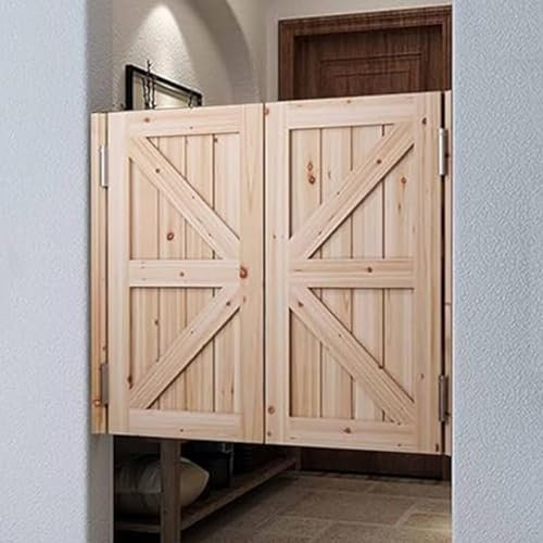 YVYKFZD Saloon Porte Battante de café, Porte Saloon de Salon intérieur préfabriquées, Porte de Séparation en Bois Massif avec charnières, Porte Western de Bar de Cowboy à Fermeture Automatique (Size