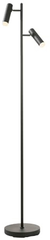 casa NOVA LED-Stehlampe - H 160 cm - 2-flammig - Schwarz - Metall - dimmbar