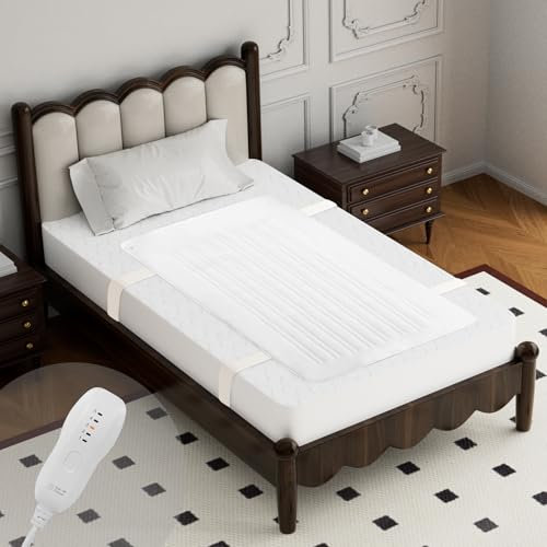 GOTCOZY Electric Blanket Single - 135cm x 65cm Single Control Heated Fitted Mattress Underblanket with 5 Heating Levels & 10 Hours Auto-Off Timer,Machine Washable,Overheat Protection